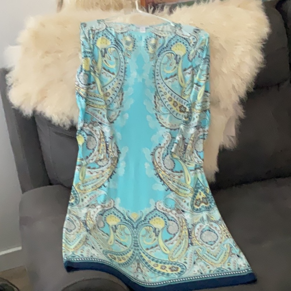London Times Blue Sheath Resort Dress